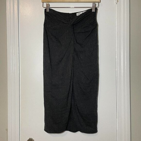 NWT ZARA High Waisted Knotted Midi Dress size XS - Picture 6 of 10